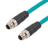 超6类M12 8针X编码SF/UTP工业级拖链线缆，M12公头/M12公头，0.5米的图片