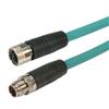 超6类M12 8针X编码SF/UTP工业级拖链线缆，M12公头/M12母头，3米的图片