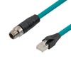 超6类M12 8针X编码SF/UTP工业级拖链线缆，M12公头/RJ45，0.5米的图片